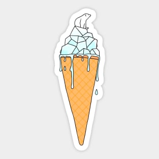 Polar Bear Ice Cream Sticker